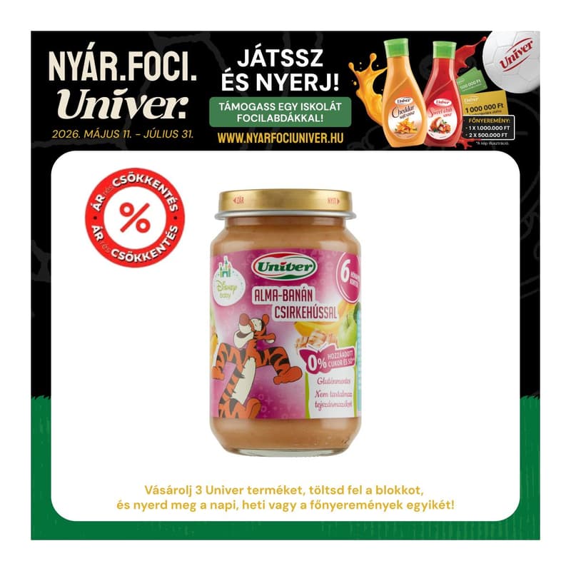 Univer Disney Alma-Banán Csirkehússal Bébiétel 6 hónapos kortól