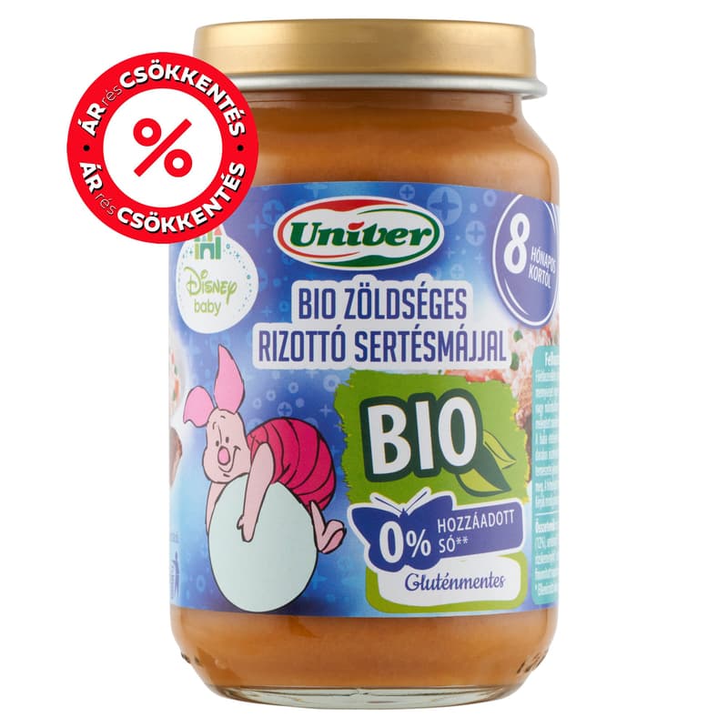 Univer Disney BIO Zöldséges Rizottó Sertésmájjal 8 hónapos kortól