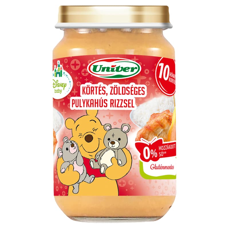 Univer Disney Körtés, Zöldséges Pulykahús rizzsel 10 hónapos kortól