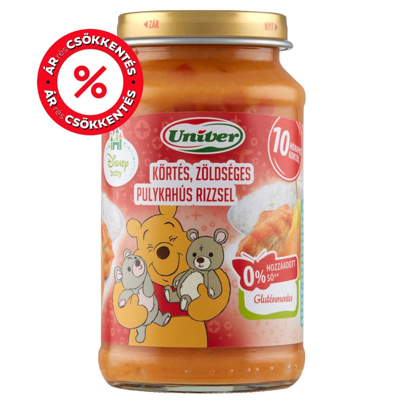 Univer Disney Körtés, Zöldséges Pulykahús rizzsel 10 hónapos kortól