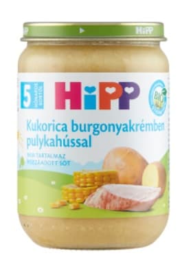 Hipp Kukorica burgonyakrémben pulykahússal 5 hónapos kortól