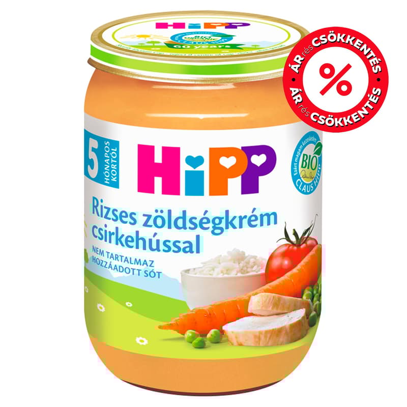Hipp Rizses zöldségkrém csirkehússal 5 hónapos kortól