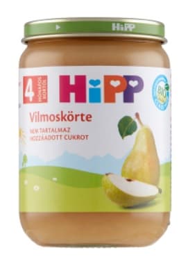 HiPP BIO vilmoskörte gyümölcskészítmény bébidesszert 4 hónapos kortól