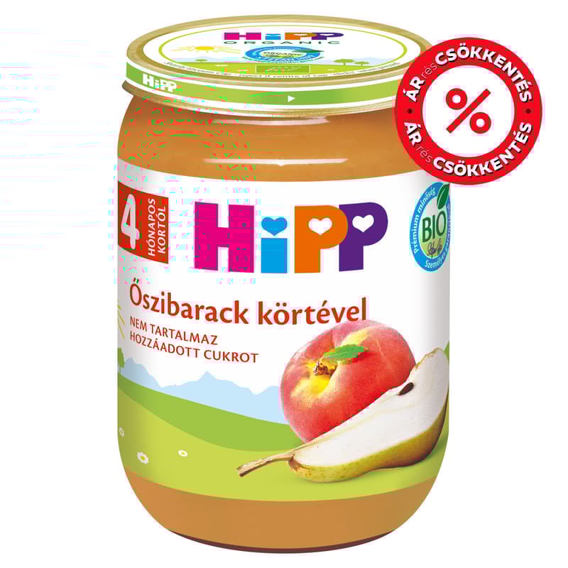 Hipp BIO Őszibarack körtével 4 hónapos kortól