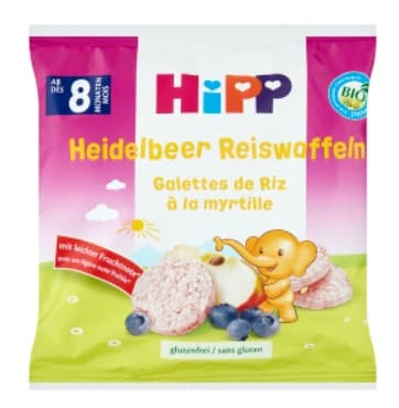 Hipp Apple-blueberry rice disc