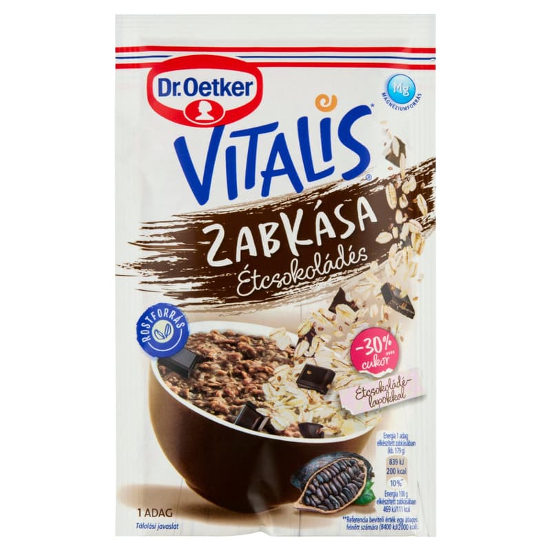 Dr. Oetker Vitalis Oatmeal -30% sugar dark chocolate