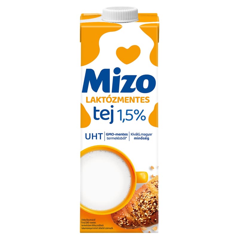 Mizo UHT zsírszegény, GMO-mentes laktózmentes tej 1,5%