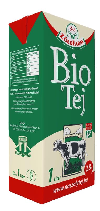Zöldfarm BIO UHT Tej 2,8%