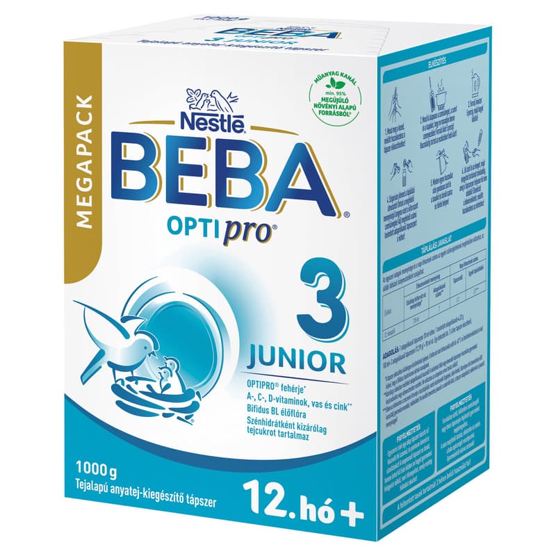 Beba Optipro 3 Junior tejalapú anyatej-kiegészítő tápszer 12 hónapos kortól