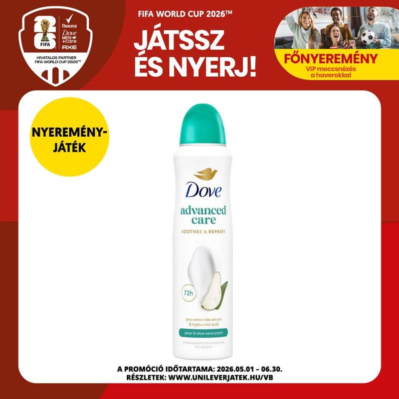 Dove Advanced Care Go Fresh Körte és Aloe Vera illatú női izzadásgátló dezodor, 150 ml