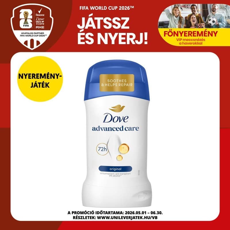 Dove Advanced Care Original női izzadásgátló stift, 50 ml