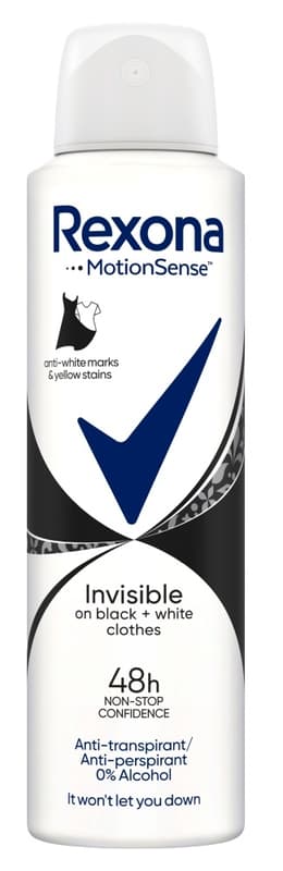 Rexona Invisible Black&White női izzadásgátló dezodor, 150 ml