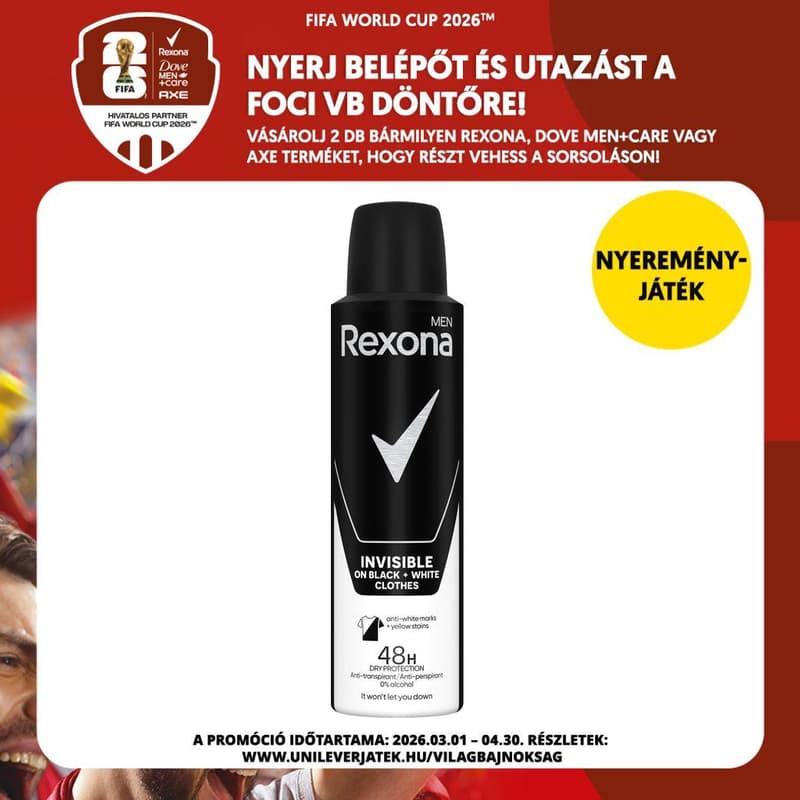 Rexona Men Invisible On Black + White Clothes Antiperspirant