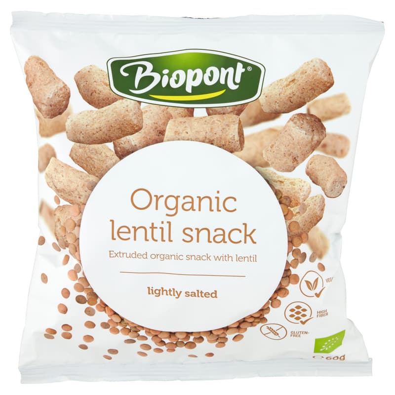 Extruded lentils, slightly salty (gluten free) BIO