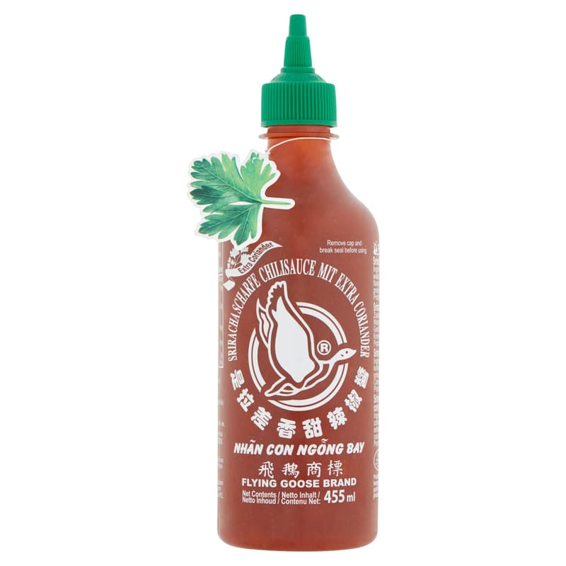 Flying Goose Sauce with Srisacha Spicy Chili Extra Coriander
