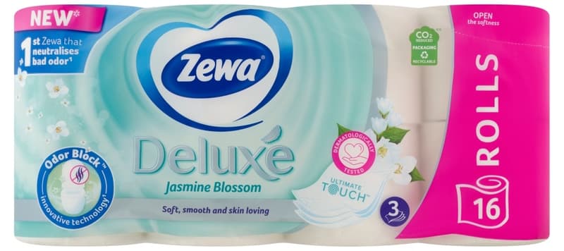 Zewa Deluxe 3-ply toilet paper Jasmine Blossom