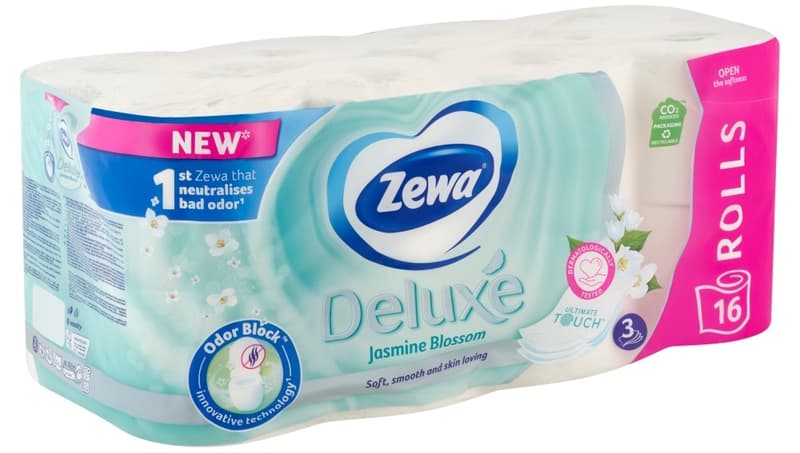 Zewa Deluxe 3-ply toilet paper Jasmine Blossom