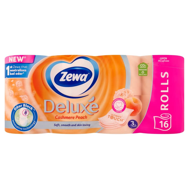 Zewa Deluxe 3 ply toilet paper Cashmere Peach
