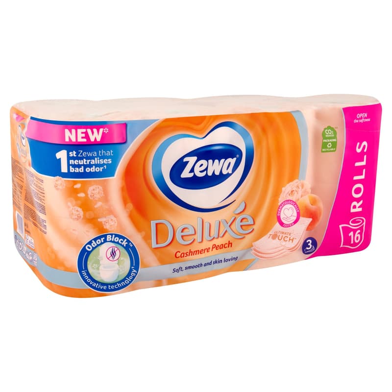 Zewa Deluxe 3 ply toilet paper Cashmere Peach