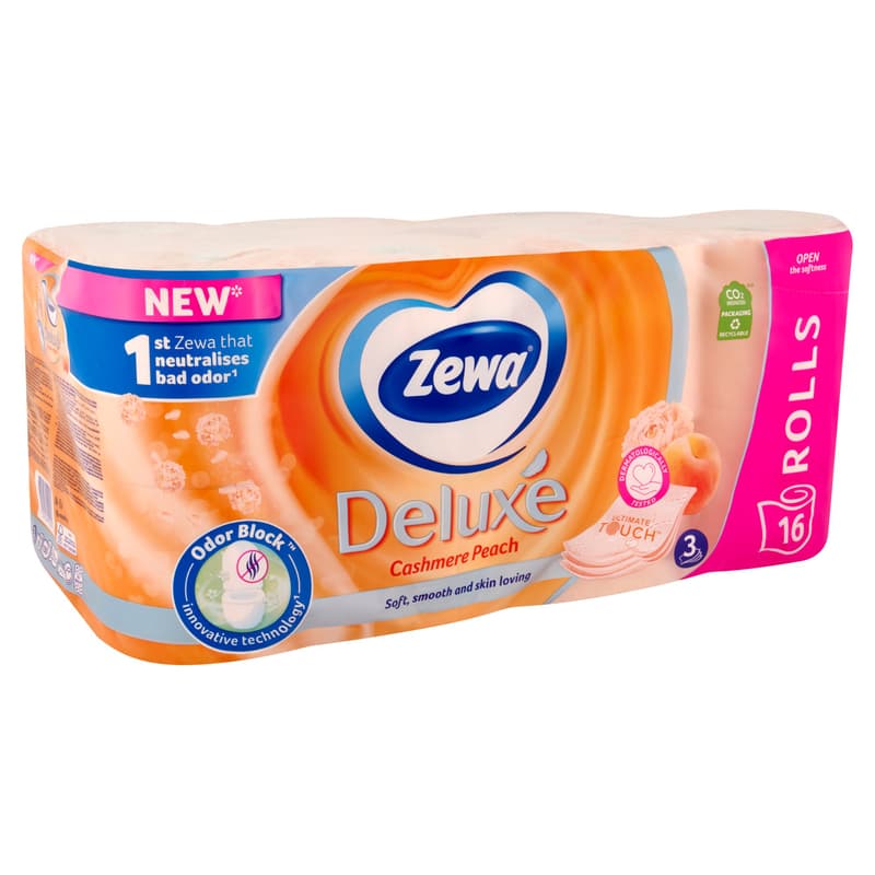 Zewa Deluxe 3 ply toilet paper Cashmere Peach