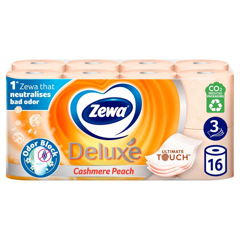 Zewa Deluxe 3 ply toilet paper Cashmere Peach