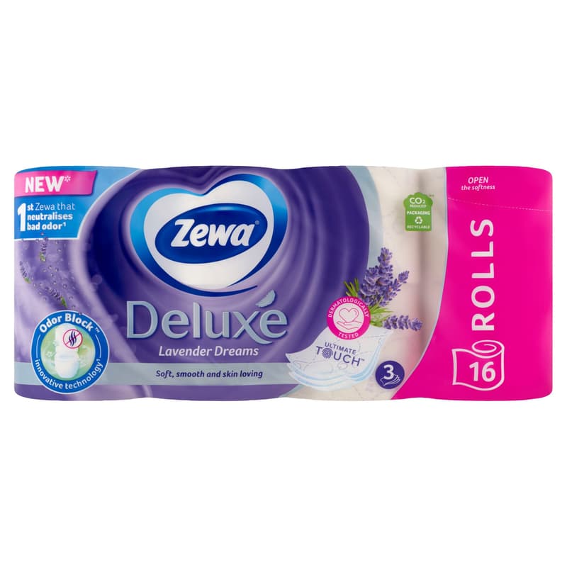 Zewa Deluxe 3 ply toilet paper Lavender Dreams