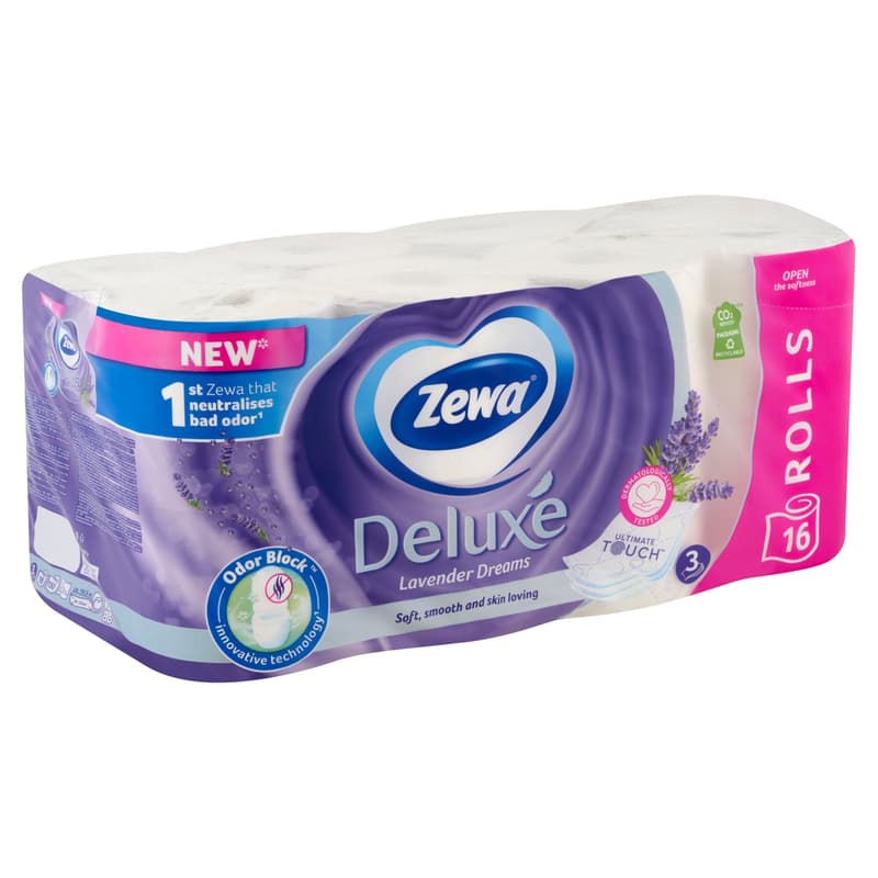 Zewa Deluxe 3 ply toilet paper Lavender Dreams