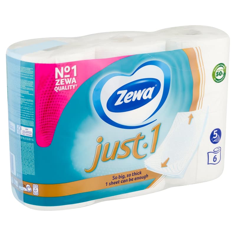 Zewa Just1 5 rétegű toalettpapír 6 tekercs
