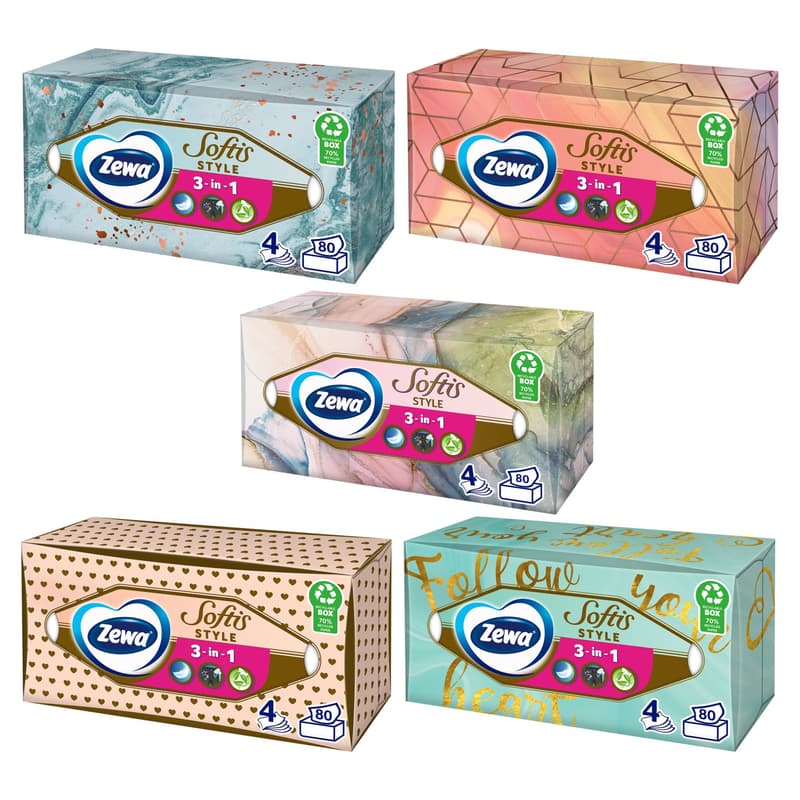 Zewa Softis 4-ply boxed paper handkerchief Style