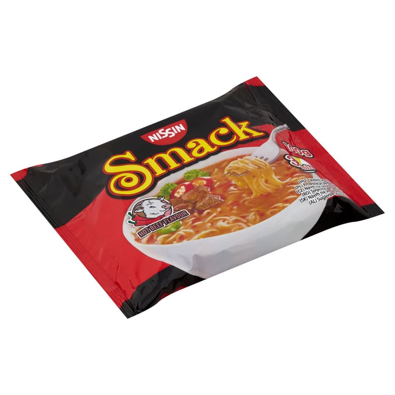 Nissin Smack instant tésztaleves csípős marha ízesítéssel