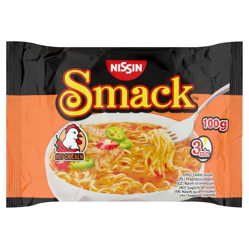 Nissin Smack instant tésztaleves csípős csirke ízesítéssel