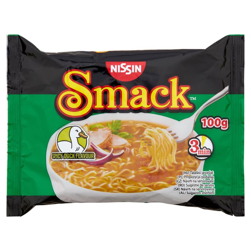 Nissin Smack instant tésztaleves fűszeres kacsa ízesítéssel