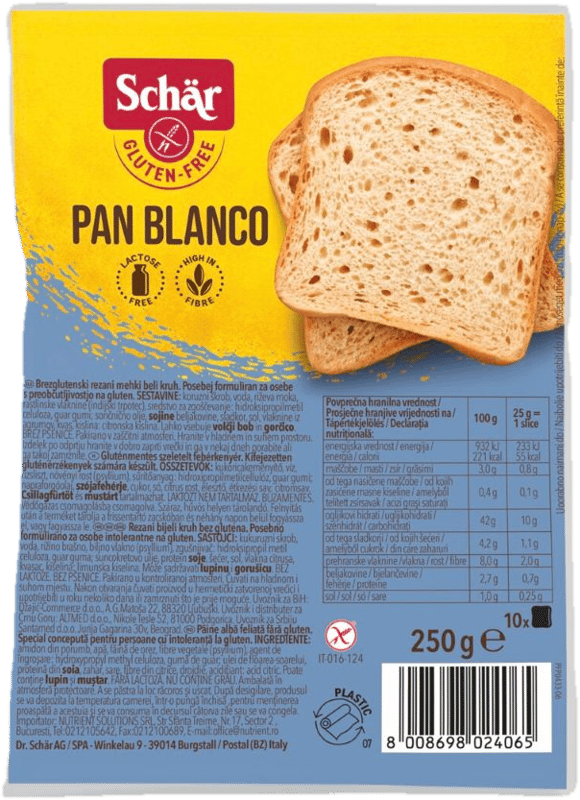 Schär gluténmentes szeletelt fehérkenyér