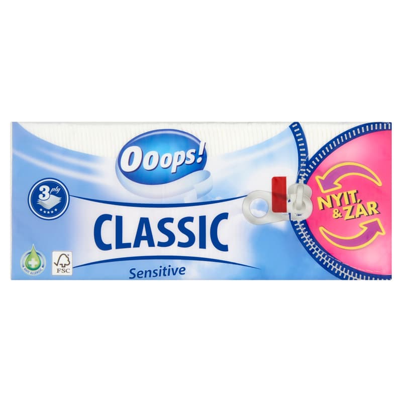 Ooops! Sensitive 3 rétegű papír zsebkendő