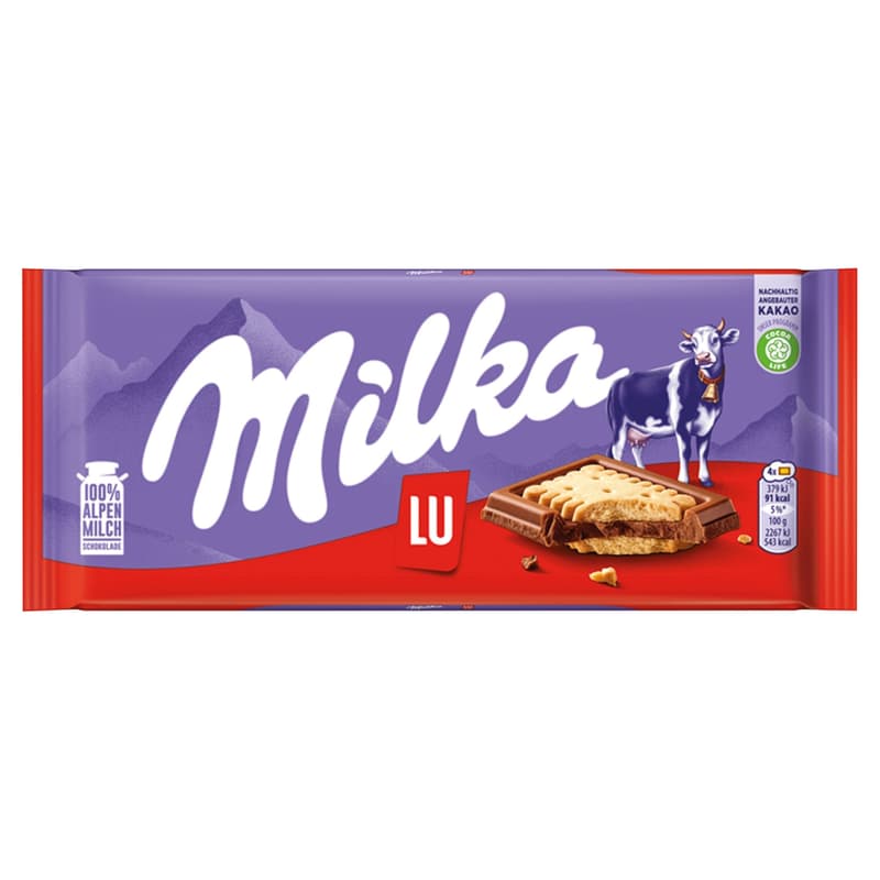 Milka LU alpine milk chocolate with crispy biscuits