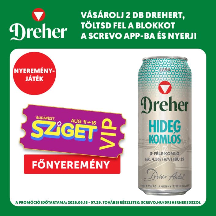 Dreher Hidegkomlós világos sör 4,5%