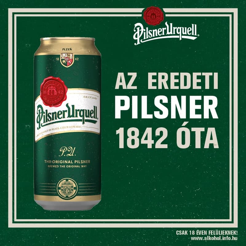 Pilsner Urquell minőségi világos dobozos sör 4,4%*