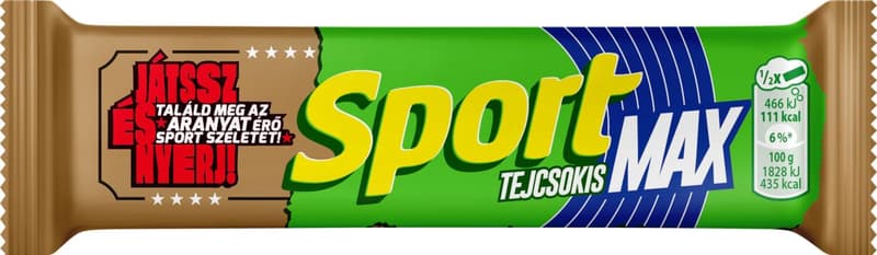 Sport MAX tejcsokoládéval mártott rumos ízű kakaós szelet