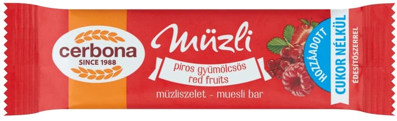 Cerbona müzliszelet - piros gyümölcsös