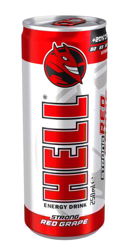 HELL Energiaital Red Grape Strong, piros szőlő- és tuttifruttiízű