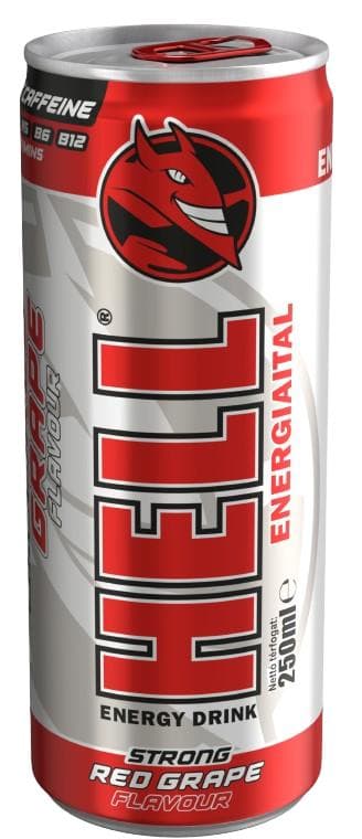 HELL Energiaital Red Grape Strong, piros szőlő- és tuttifruttiízű