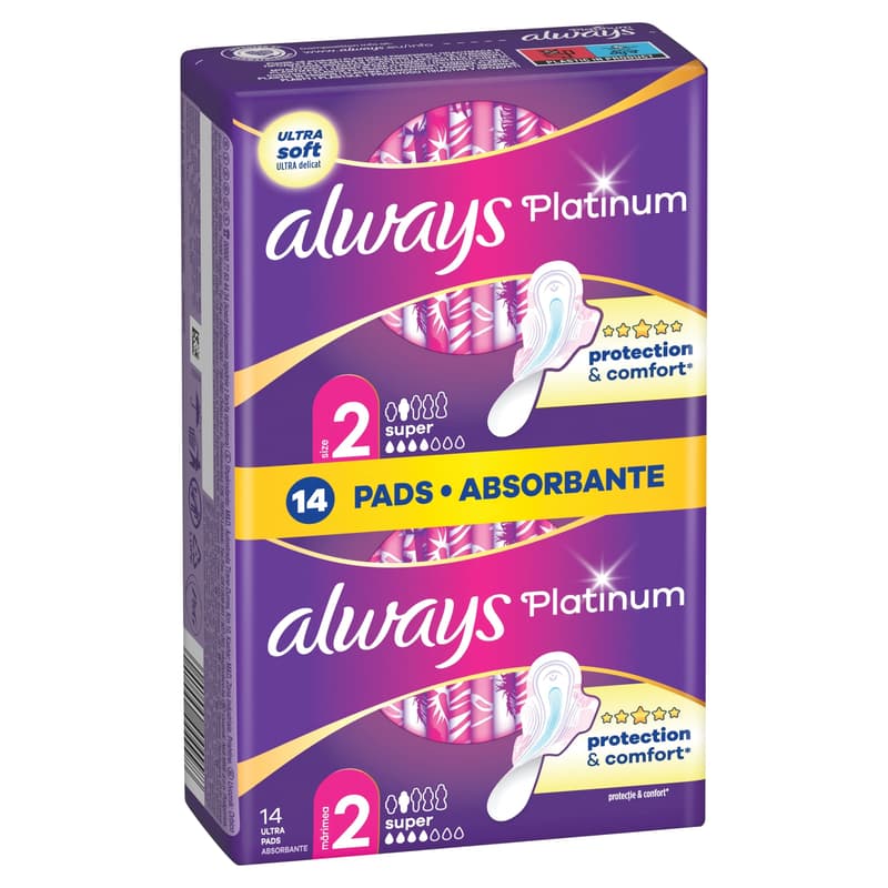Always Platinum Super (2-es méret) Szárnyas egészségügyi betét