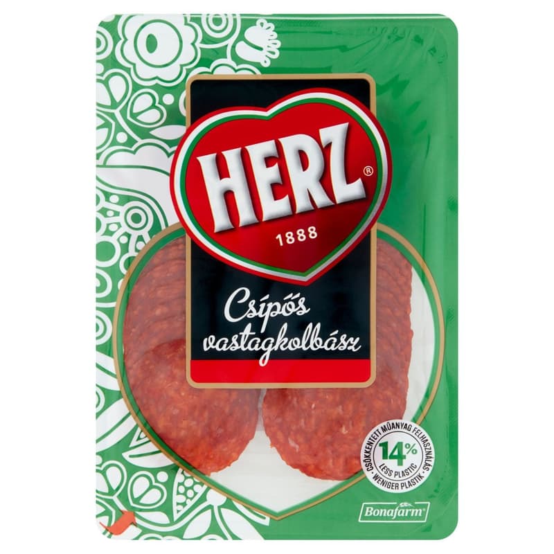 Herz hot thick sausage sliced pg.