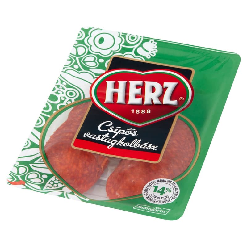 Herz hot thick sausage sliced pg.