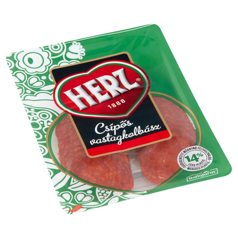 Herz hot thick sausage sliced pg.