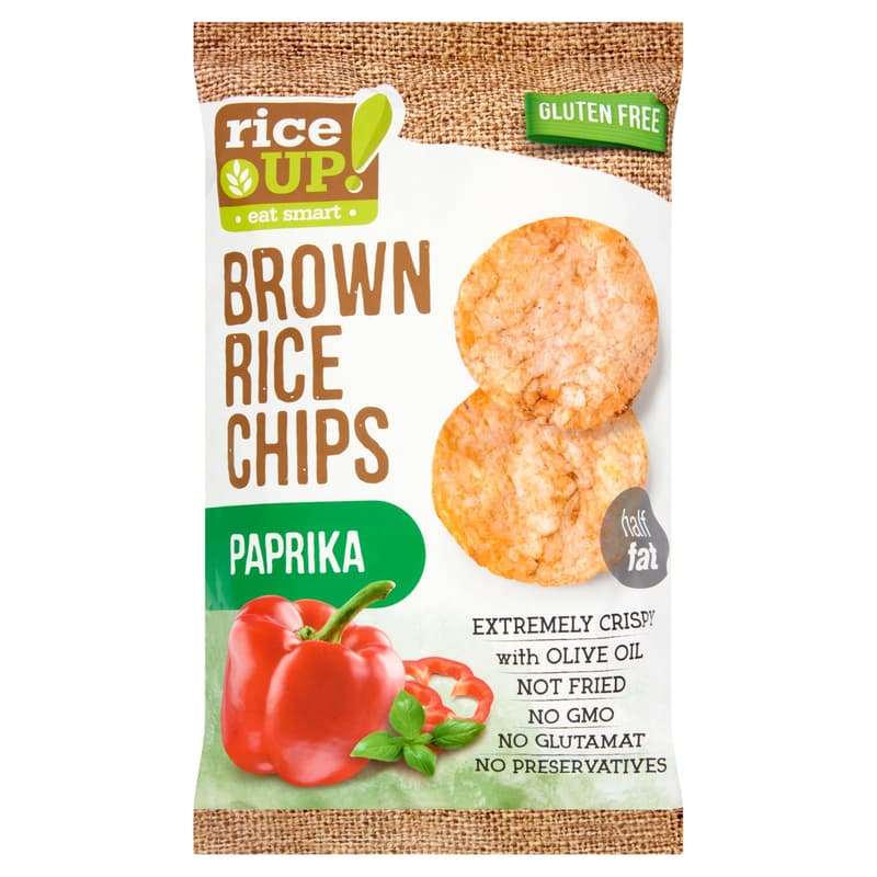 RiceUp! Eat Smart brown rice chips with paprika flavor