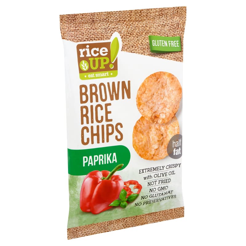 RiceUp! Eat Smart brown rice chips with paprika flavor