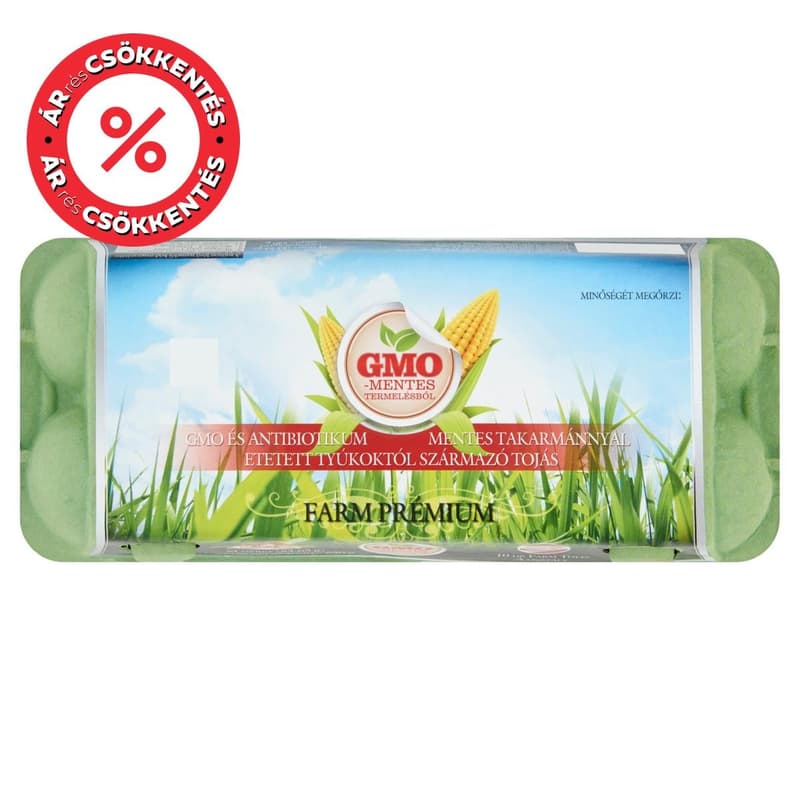 "A" osztályú, mélyalmos Farm Tojás GMO mentes "M" méretű