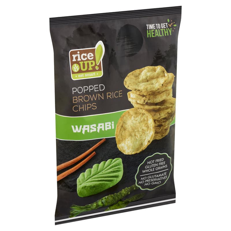 RiceUp! Eat Smart wholemeal brown rice chips with wasabi flavor