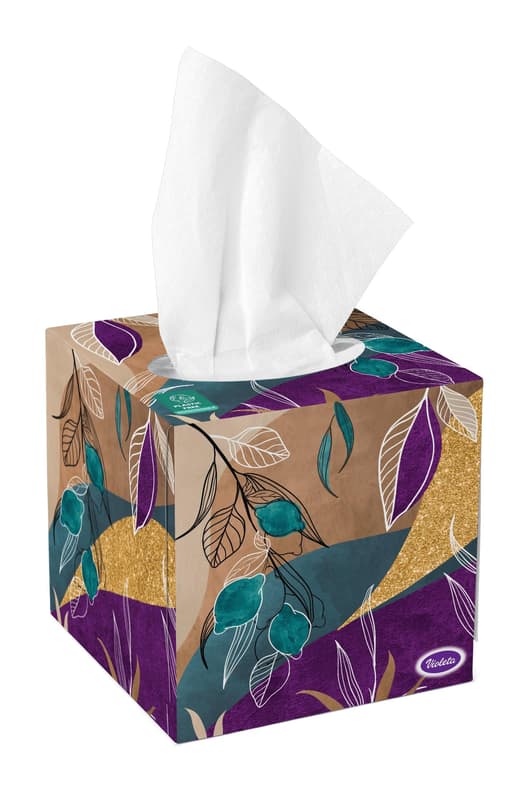 Violet boxed cosmetic scarf